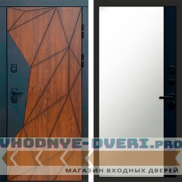 Дверь Termo Door Геометрия Зеркало фацет Черный кварц