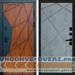Входная дверь Геометрия Лучи бетон темный