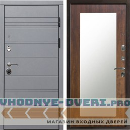 Входная дверь Grey-Line Зеркало триумф дуб (три контура)