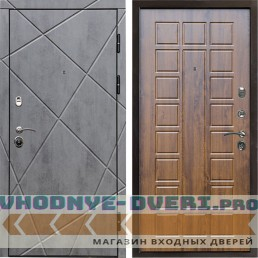 Входная дверь Termo Door Лучи бетон Престиж дуб