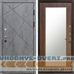 Входная дверь Termo Door Лучи бетон Зеркало триумф дуб