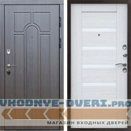 Дверь Входная дверь Termo Door Модена венге Царга лиственница белая (наружная)