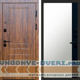 Дверь Termo Door Орегон дуб Зеркало фацет Черный кварц в квартиру