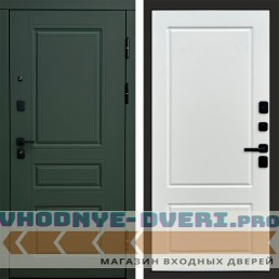 Дверь входная Termo Door Орегон Грин Марсель Белый софт