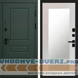 Дверь Termo Door Орегон Грин Зеркало Триумф Белый софт