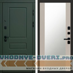Входная дверь Орегон Грин Зеркало Лиственница белая