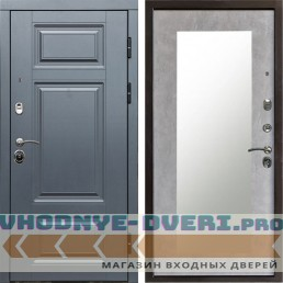 Входная дверь Termo Door Премиум Grey Зеркало триумф бетон светлый