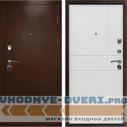 Входная дверь Техно медь Горизонт белый