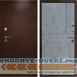 Входная дверь Техно медь Горизонт бетон темный (наружная)