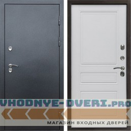 Входная дверь Termo Door Сибирь Антик серебро с терморазрывом Классика Белый матовый
