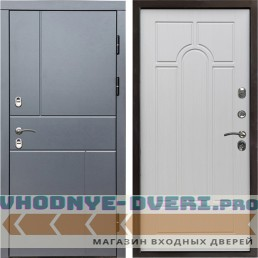 Входная дверь Termo Door Сибирь Термо ПРЕМИУМ Grey Line Арка лиственница трехконтурная