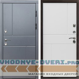 Входная дверь Termo Door Сибирь Термо ПРЕМИУМ Grey Line Горизонт белый (наружная)