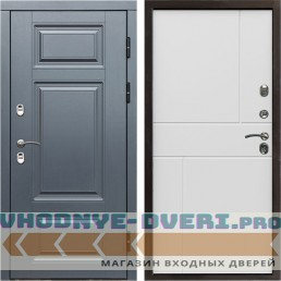 Входная дверь Termo Door Сибирь Термо ПРЕМИУМ Grey Горизонт белый