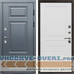 Входная дверь Termo Door Сибирь Термо ПРЕМИУМ Grey Классика белое дерево (наружная)