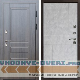 Входная дверь Termo Door Сибирь Термо ПРЕМИУМ Орегон Венге Горизонт бетон светлый