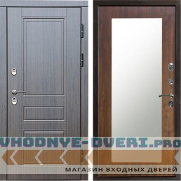 Входная дверь Termo Door Сибирь Термо ПРЕМИУМ Орегон Венге Зеркало триумф дуб