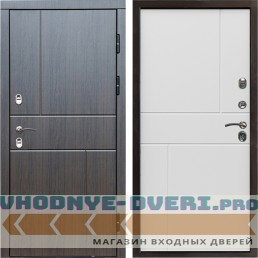 Входная дверь Termo Door Сибирь Термо ПРЕМИУМ Вертикаль Венге Горизонт белый