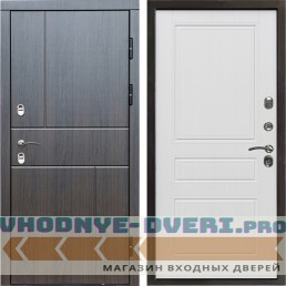Входная дверь Termo Door Сибирь Термо ПРЕМИУМ Вертикаль Венге Классика белое дерево