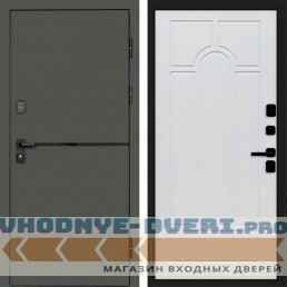 Входная дверь Тренд Грин Арка белое дерево