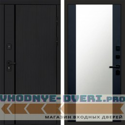 Дверь Termo Door Урбан Black Зеркало 27 Черный кварц + тонировка в квартиру