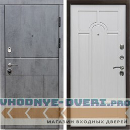Входная дверь Termo Door Вертикаль бетон Арка лиственница