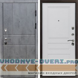 Входная дверь Termo Door Вертикаль бетон Классика Белый матовый