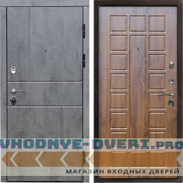 Входная дверь Termo Door Вертикаль бетон Престиж дуб (наружная)
