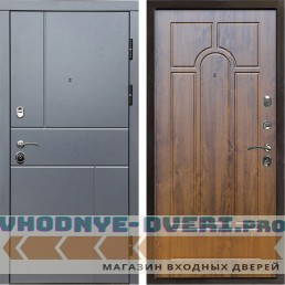 Входная дверь Вертикаль GREY Арка дуб