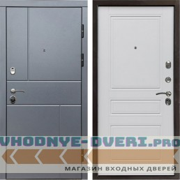 Входная дверь Вертикаль GREY Классика Белый матовый