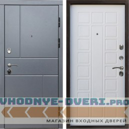 Входная дверь Вертикаль GREY Престиж Белое дерево