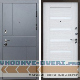 Входная дверь Вертикаль GREY Царга лиственница белая
