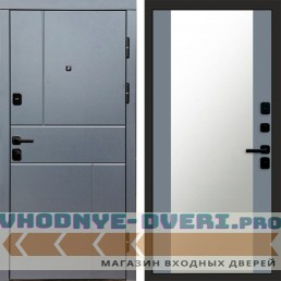 Входная дверь Вертикаль Grey Зеркало 27 Grey Софт