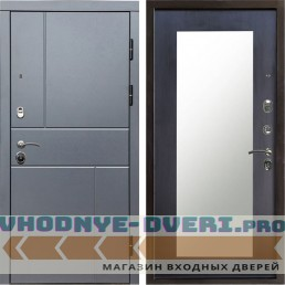 Входная дверь Вертикаль GREY Зеркало триумф венге