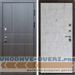 Входная дверь Termo Door Вертикаль венге Горизонт бетон светлый
