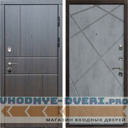 Входная дверь Termo Door Вертикаль венге Лучи бетон темный