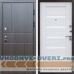 Входная дверь Termo Door Вертикаль венге Царга лиственница белая