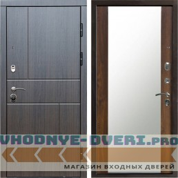 Входная дверь Termo Door Вертикаль венге Зеркало триумф дуб