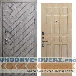 Заводские двери Винорит GREY OAK с черной патиной - Брасс беленый дуб