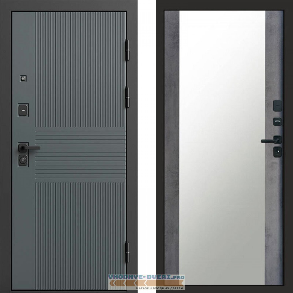 Входная дверь Селект Зеркало бетон темный