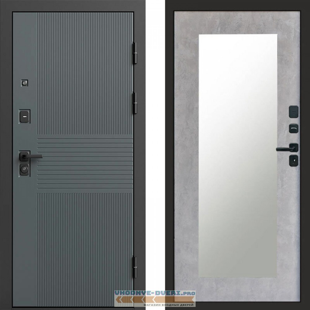 Входная дверь Селект Зеркало триумф бетон светлый