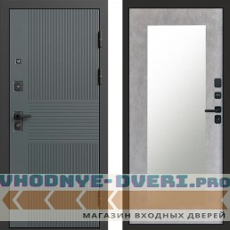 Входная дверь Селект Зеркало триумф бетон светлый Входная дверь Селект Зеркало триумф бетон светлый