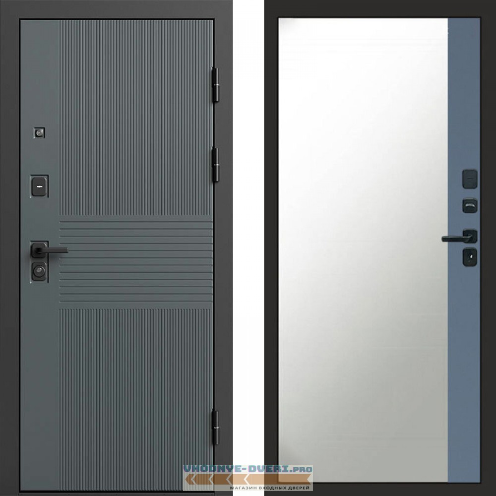 Входная дверь Селект Зеркало фацет grey софт