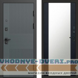 Входная дверь Селект Зеркало черный кварц+тонировка