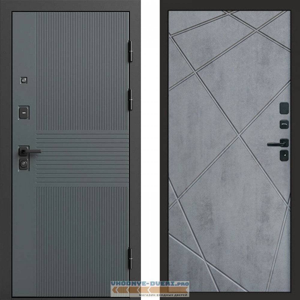 Входная дверь Селект Лучи бетон темный