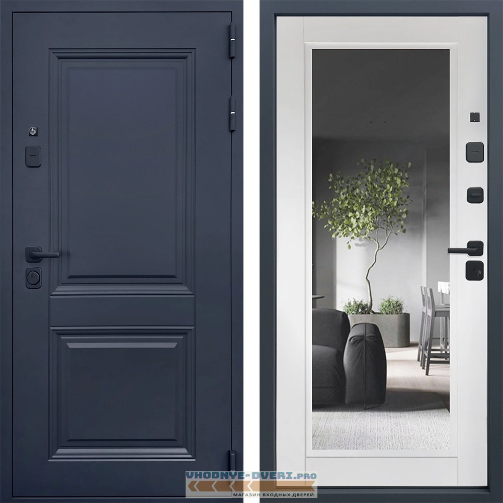 Входная дверь Адванс Классик Зеркало Белый Матовый