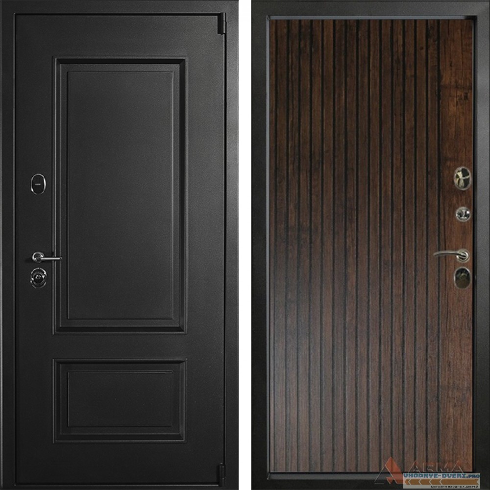 Входная дверь АРМА Сургут Термо 24 Дуб антик + патина черная