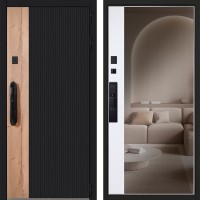   Стальная дверь «Конструктор» с зеркалом (биометрический замок Smart lock DZ 888)