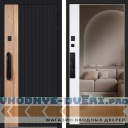   Стальная дверь «Конструктор» с зеркалом (биометрический замок Smart lock DZ 888)