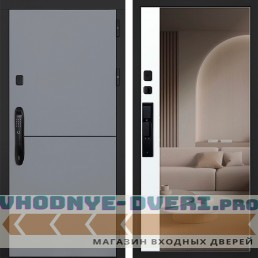 Стальная дверь "Бриг с зеркалом" (биометрический Smart lock DZ 888)