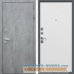 Входная металлическая Дверь АСД Дуэт Б / Белый матовый (наружная)